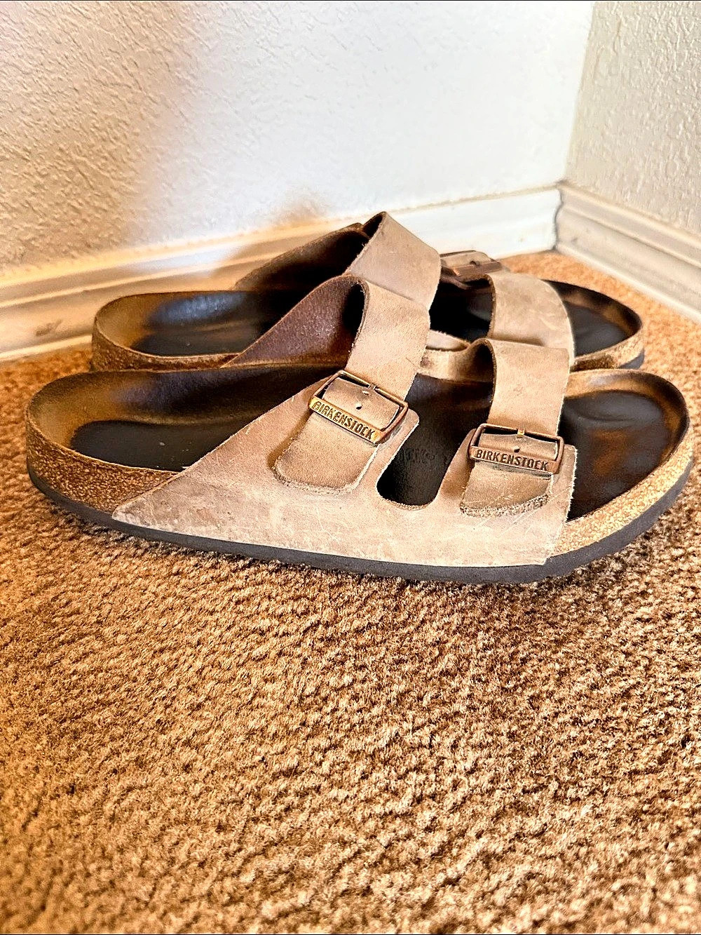 Birkenstock Arizona Oiled Leather Soft Footbed Sandals Brown